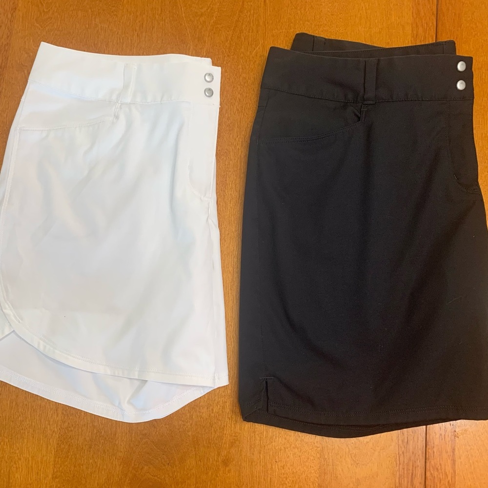adidas Women's Dual-Pack Athletic Shorts in White and Black. Great for golfing. - Picture 4 of 10